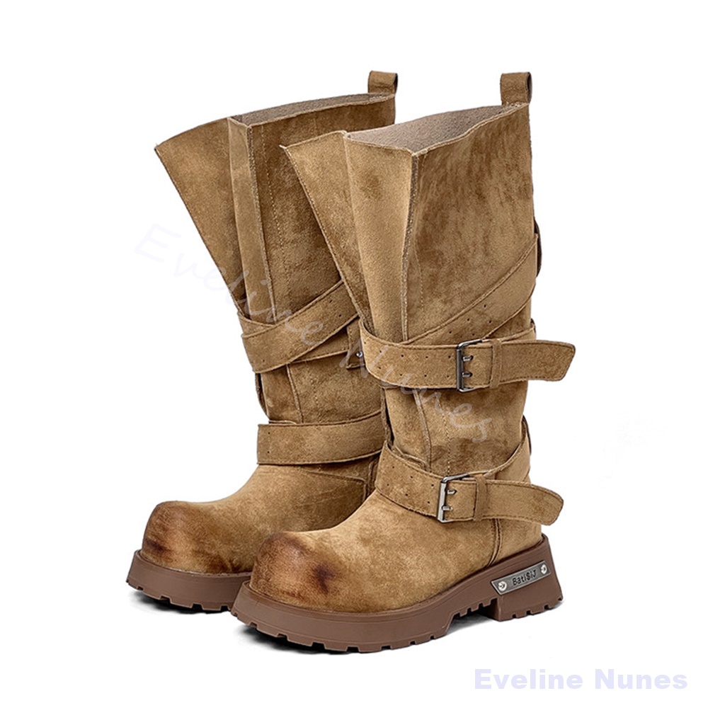 Leather Classic Strap - Stivali da Moto con Fibbia a